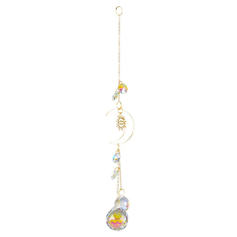 MOON WITH EVIL EYE CRYSTAL SUNCATCHER