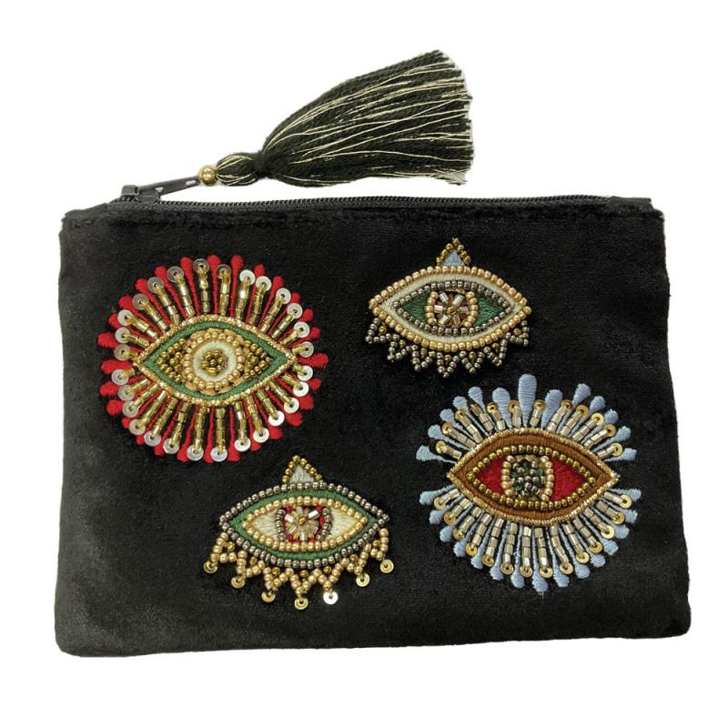 EVIL EYE BLACK COIN PURSE