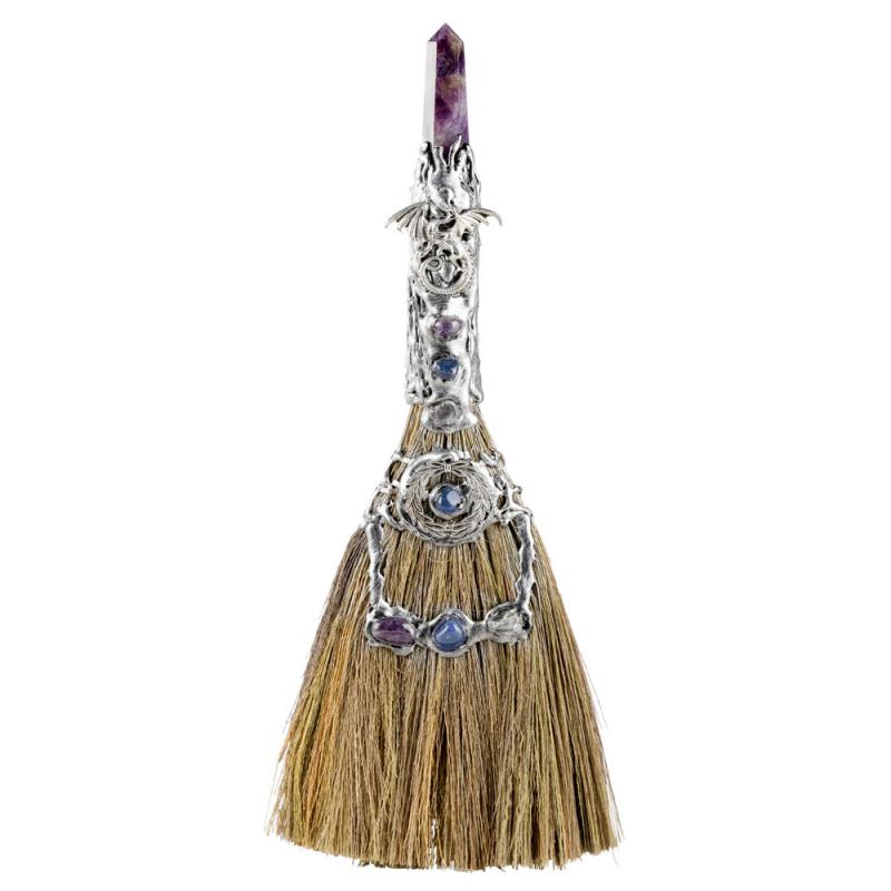 LARGE BESOM WITH AMETHYST