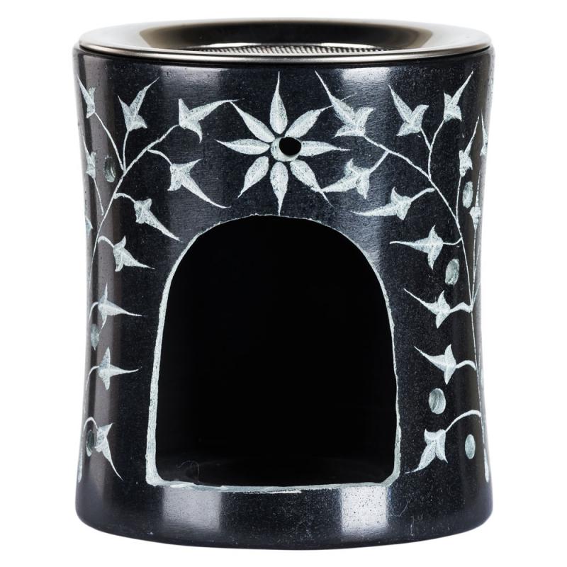 BLACK FLOWER OF LIFE INCENSE BURNER