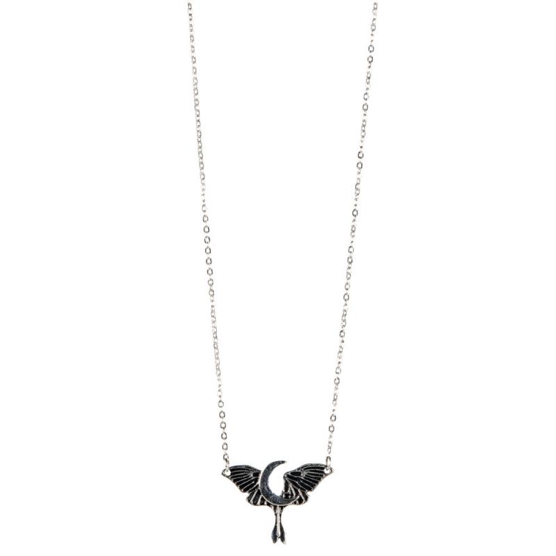 MOTH WITH MOON ADJUSTABLE NECKLACE