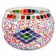 ASSORTED MOSAIC GLASS TEA LIGHT/VOTIVE CANDLE BURNERS 3