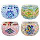 ASSORTED MOSAIC GLASS TEA LIGHT/VOTIVE CANDLE BURNERS 1