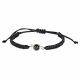 STERLING SILVER PULL TIE BLACK CHORD BRACELET WITH GEMSTONE 1