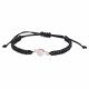 STERLING SILVER PULL TIE BLACK CHORD BRACELET WITH GEMSTONE 2