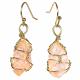 WIRE WRAP ROUGH STONE AND GOLD EARRINGS 2