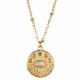 GOLD TONES ROUND EVIL EYE NECKLACE