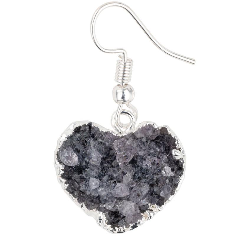 AMETHYST HEART DRUZY EARRING