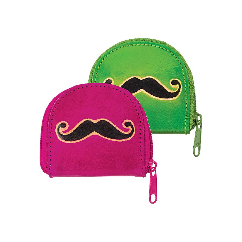 MUSTACHE LEATHER COIN PURSE