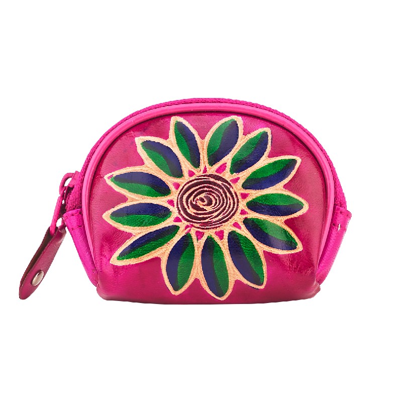 FLOWER LEATHER COIN PURSE