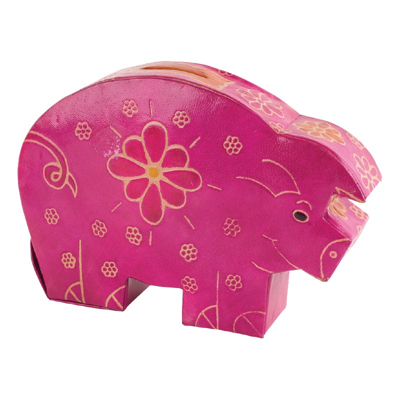 LARGE PIG LEATHER BANK