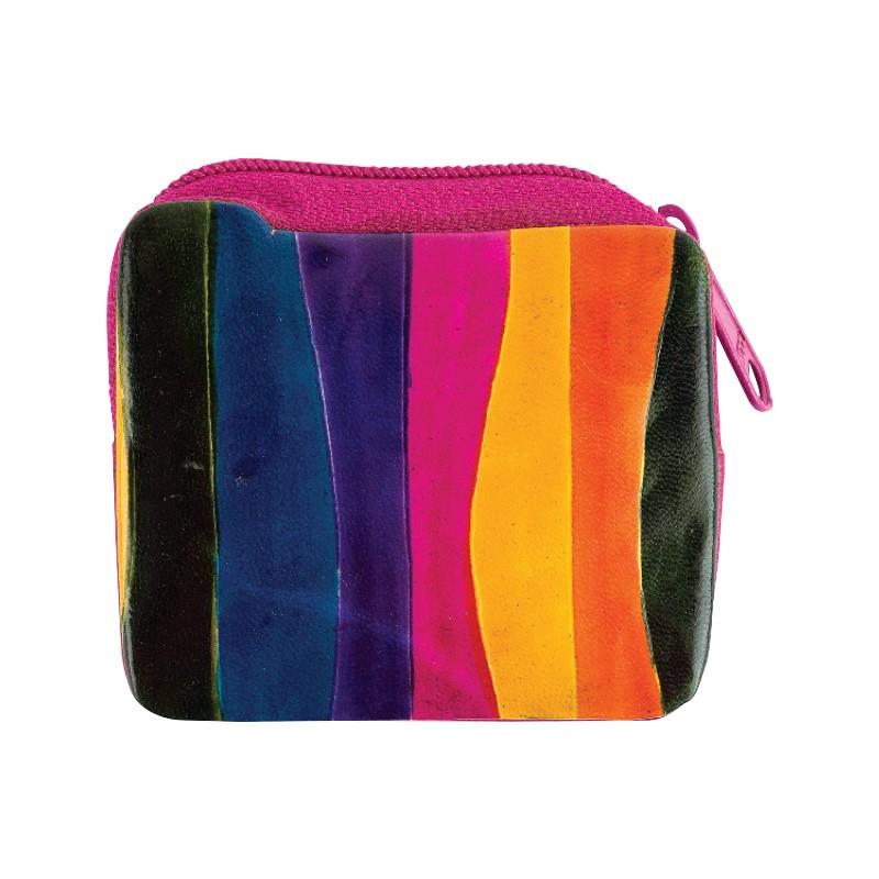 RAINBOW LEATHER COIN PURSE