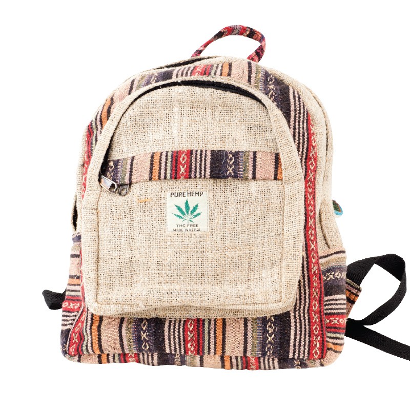 MULTICOLOR STRIPED HEMP BACKPACK