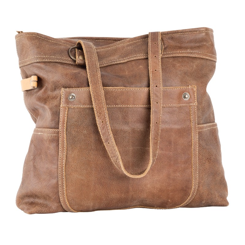 ALL LEATHER SHOULDER BAG TOTE