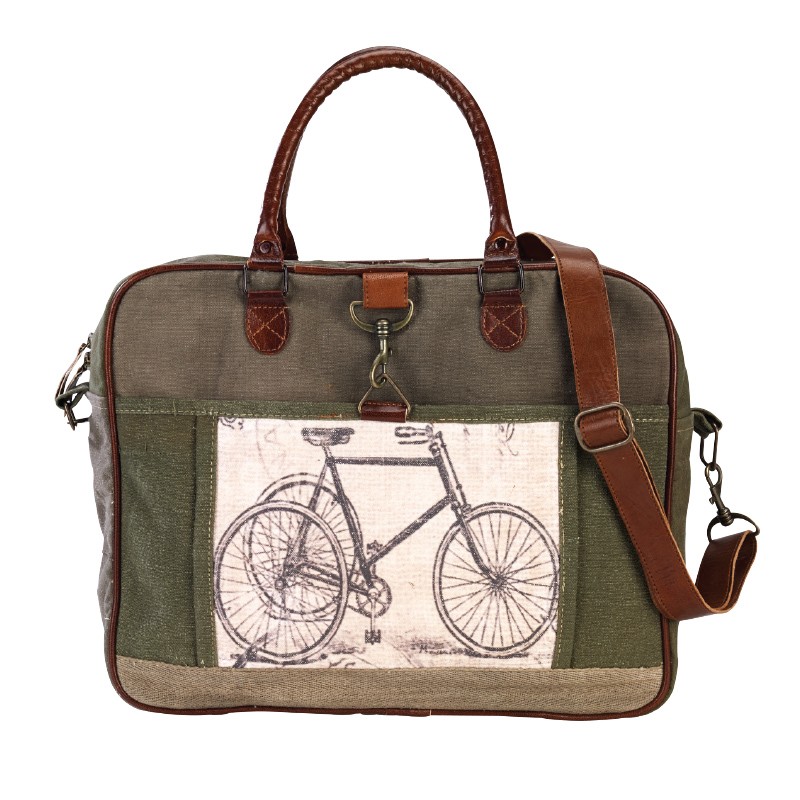 GREEN BICYCLE MESSENGER BAG