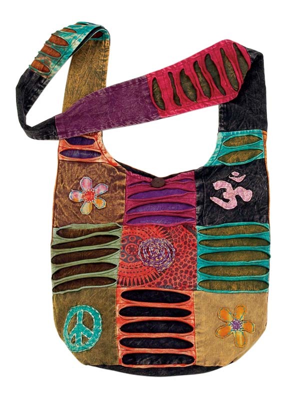 CORNER FLOWER PEACE/SPIRAL/OM MONK BAG