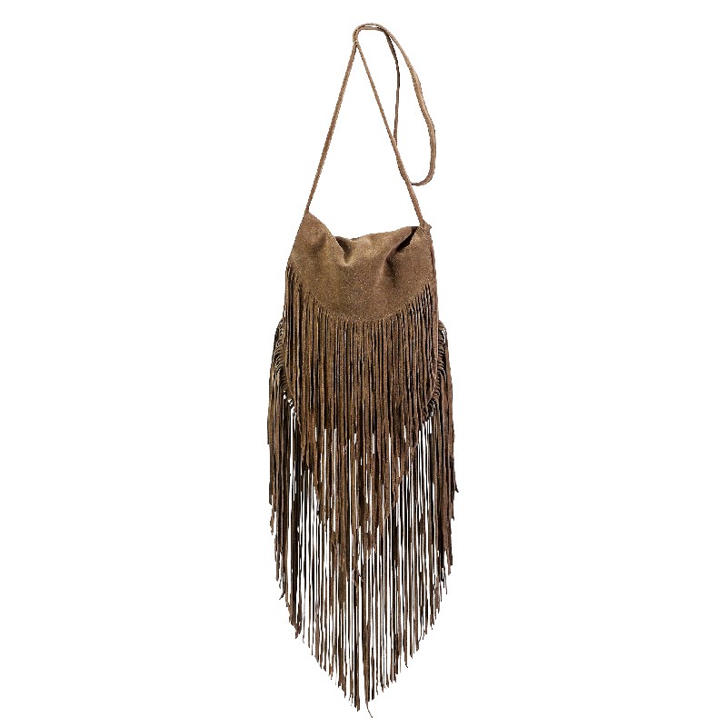 LONG FRINGED SUEDE BAG