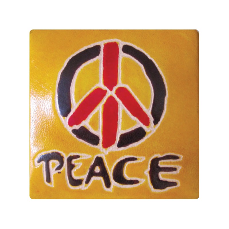 PEACE LEATHER COIN PURSE WITH SNAP