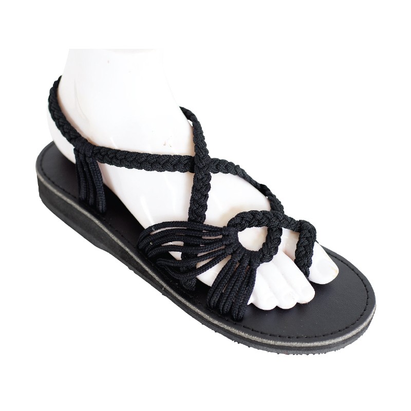 BLACK NYLON SANDAL