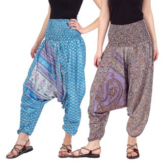 SMOCKED TOP HAREM PANTS