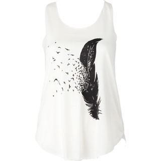 WHITE FEATHER GRAPHIC TANK