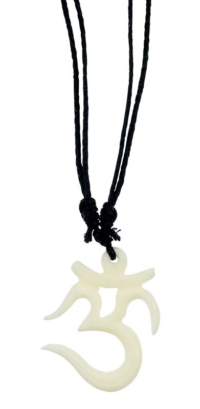 OM CARVED BONE NECKLACE