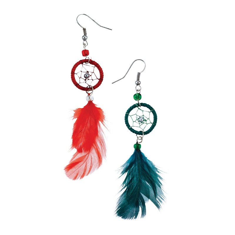 FEATHER DREAM CATCHER EARRINGS