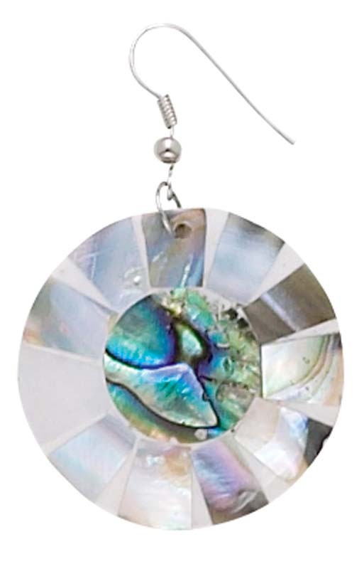 ROUND ABALONE & MOP EARRINGS
