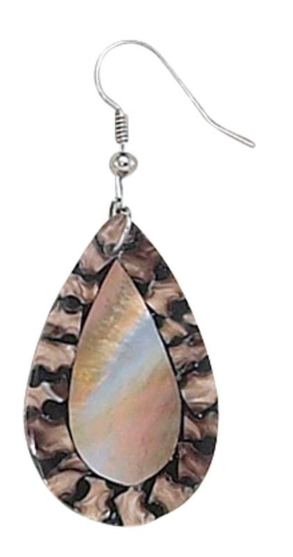 MOP TIGER TEARDROP EARRINGS