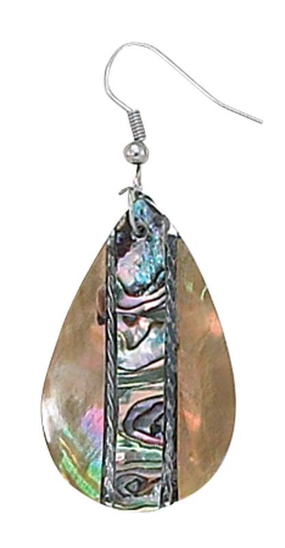 ABALONE STRIPED TEARDROP EARRINGS