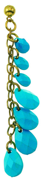 FASHION EARRING GOLD WITH TURQUOISE