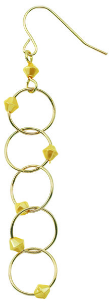 18K GOLD PLATED 5 ROUND LINK EARRINGS