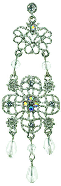 FILIGREE DANGLE EARRINGS CRYSTAL