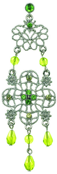 FILIGREE DANGLE EARRINGS GREEN