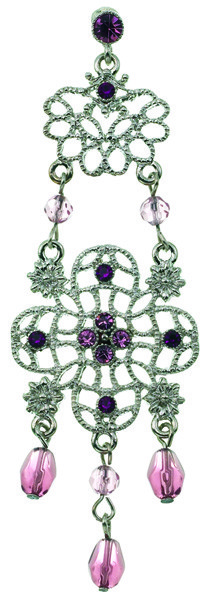 FILIGREE DANGLE EARRINGS PURPLE