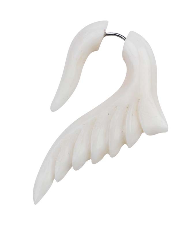 BONE WHITE 8 MM FAUX GAUGE