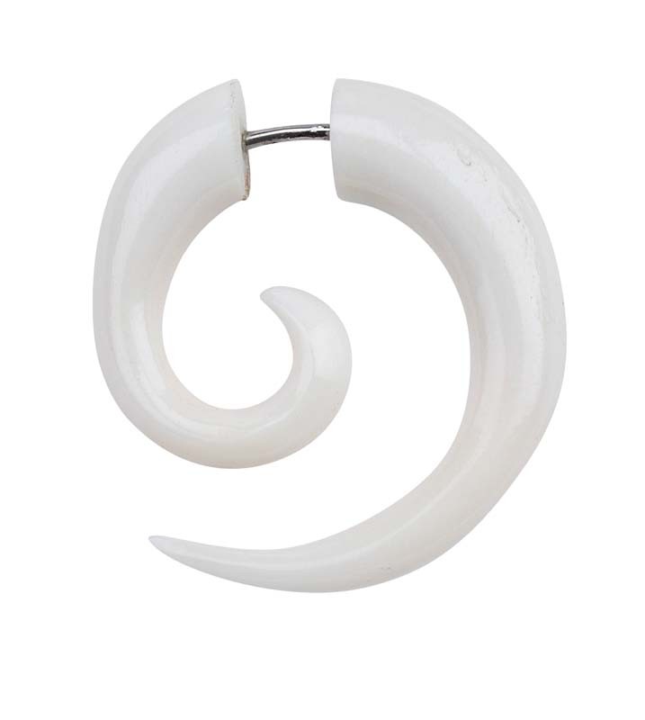 BONE WHITE 6MM FAUX GAUGE