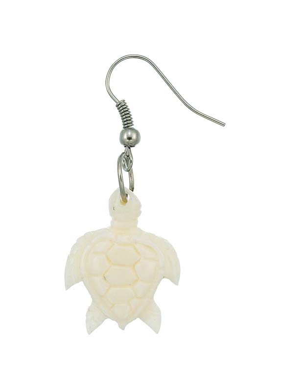 CARVED BONE TURTLE EARRINGS