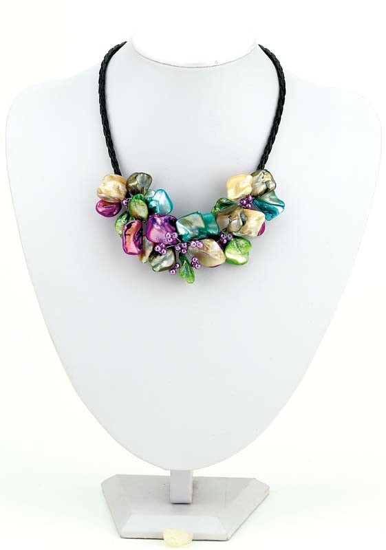 MULTI COLOR SHELL FLOWER NECKLACE