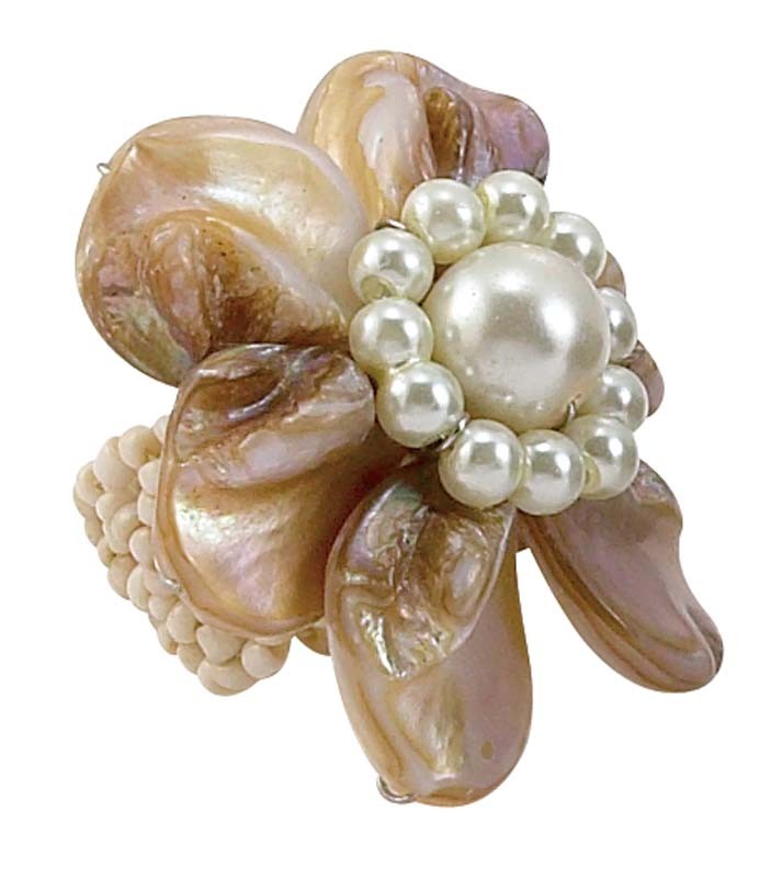 LARGE SHELL FLOWER STRETCH RING