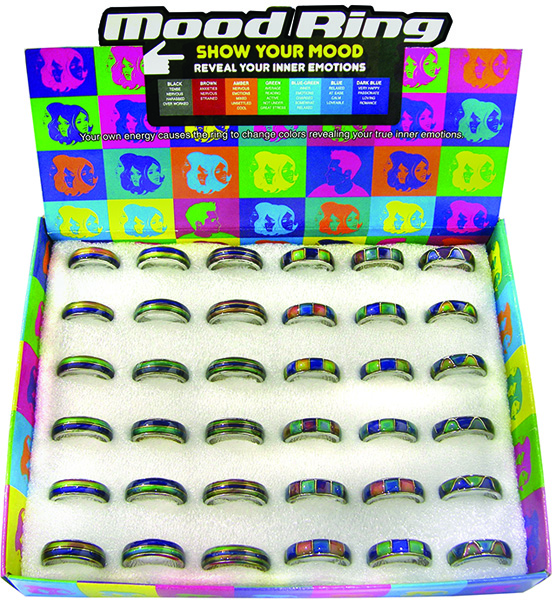 DOUBLE MOOD RING BAND - 36 PIECE ASSORTMENT