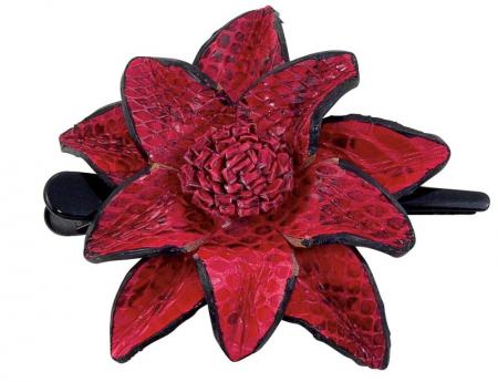 LEATHER FLOWER HAIRCLIPS