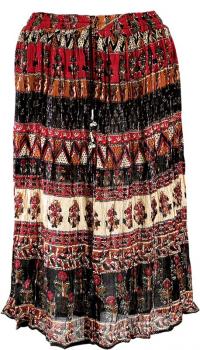 MEDIUM CRINKLE RAYON LONG SKIRTS