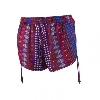 SHORTS WITH RUCHING - PURPLE