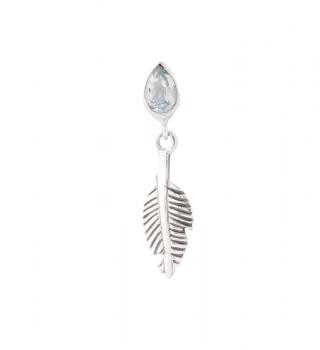 TEAR DROP WITH LEAF BLUE TOPAZ