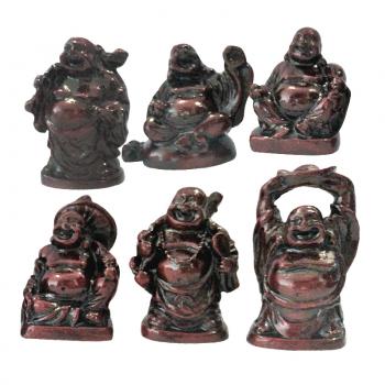 HAPPY BUDDHA STATUES - MAHOGANY