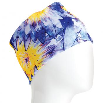 BLUE AND YELLOW FLOWERS HALF SIZE BANDANA