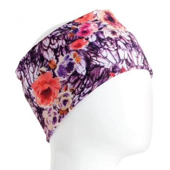 PURPLE TONE FLORAL HALF SIZE BANDANA