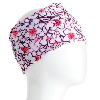 WHITE AND PINK SMALL FLORAL FULL SIZE BANDANA