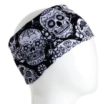 BLACK AND WHITE WITH SKULL FULL SIZE BANDANA